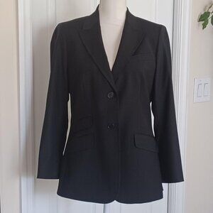 NWOT Talbots Beautifully Tailored Classic Wool Blend Black Blazer Size 12P
